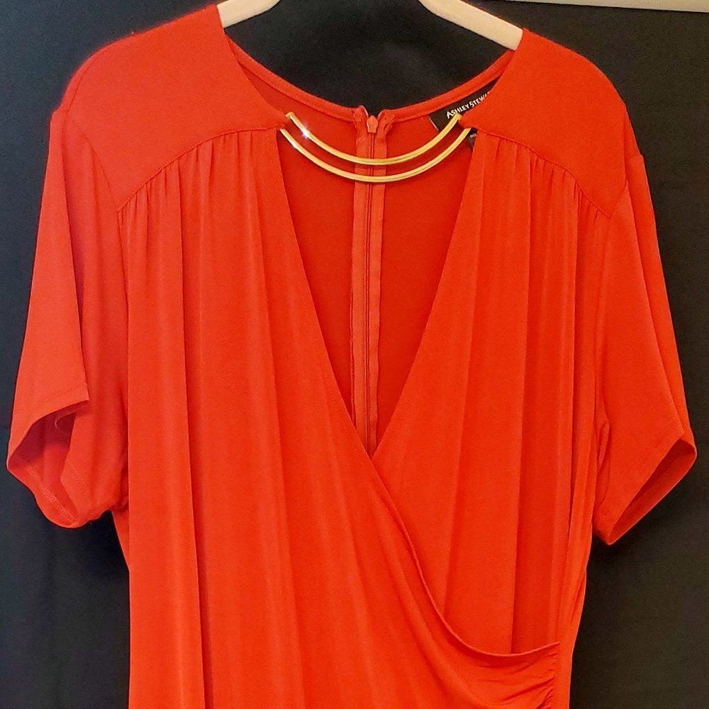Red Cocktail Length Dress, 18/20